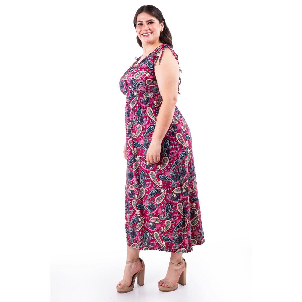 Foto 2 | Vestido Estampado De Paisley Roman Fashion /tallas Extras, 8802x-11 (vino) Vino