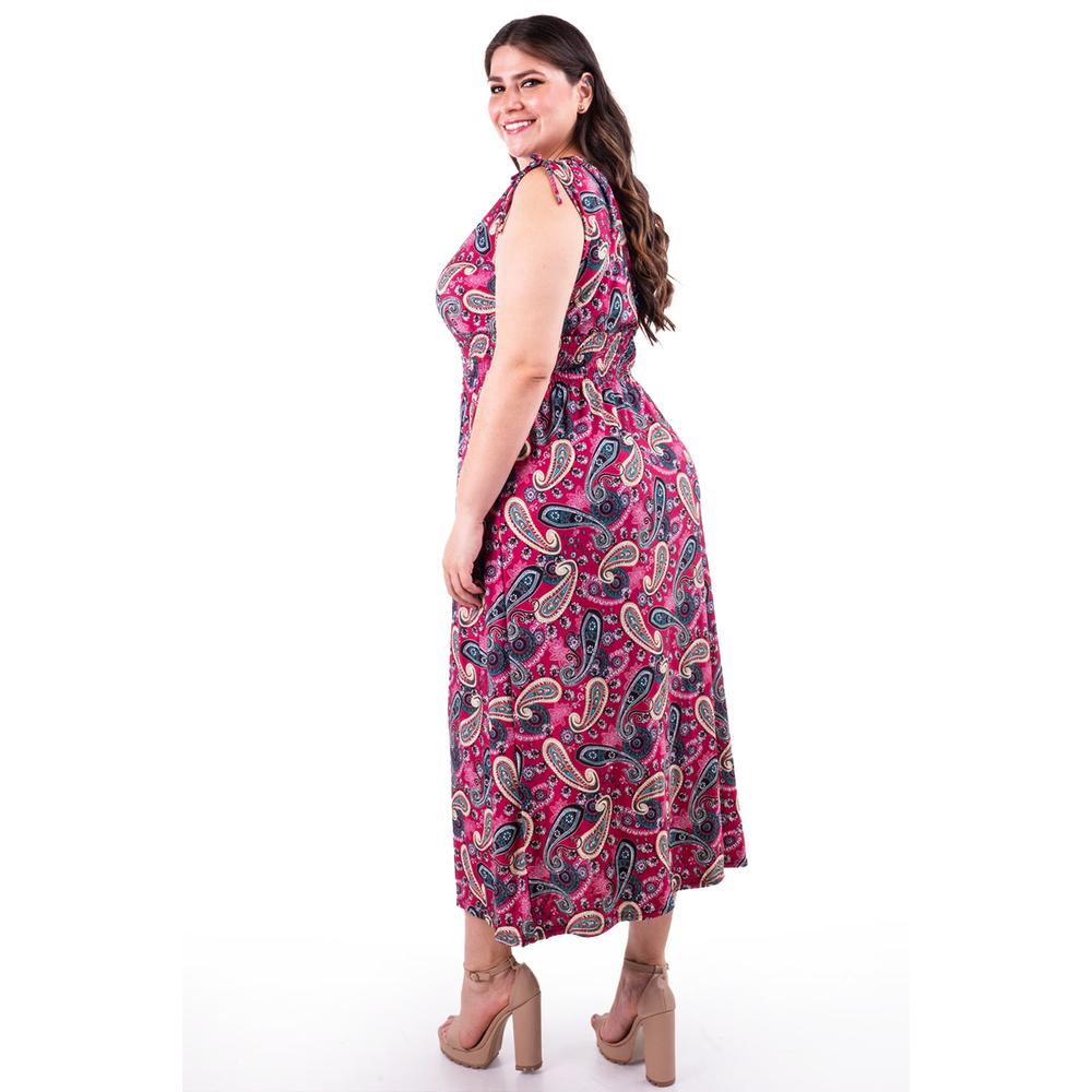 Foto 4 pulgar | Vestido Estampado De Paisley Roman Fashion /tallas Extras, 8802x-11 (vino) Vino