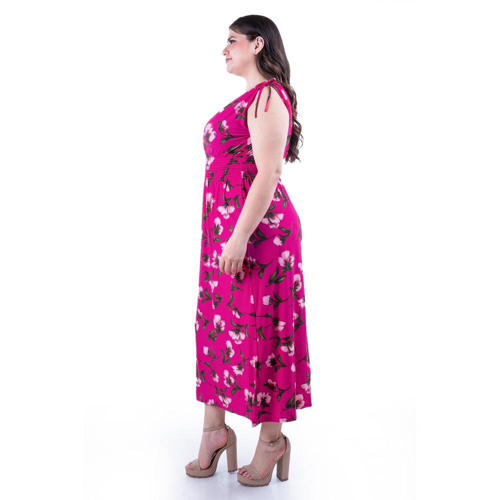Foto 2 | Vestido Largo Con Lazos Roman Fashion /tallas Extras, 8802x-10 (fiusha) Fucsia