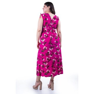 Foto 3 | Vestido Largo Con Lazos Roman Fashion /tallas Extras, 8802x-10 (fiusha) Fucsia