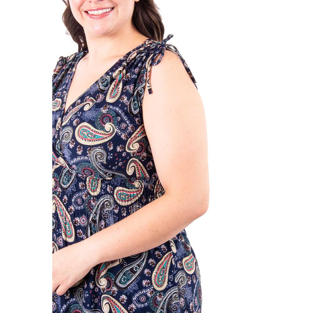 Foto 5 pulgar | Vestido Estampado De Paisley Roman Fashion /tallas Extras, 8802x-11 (azul Marino) Azul Marino