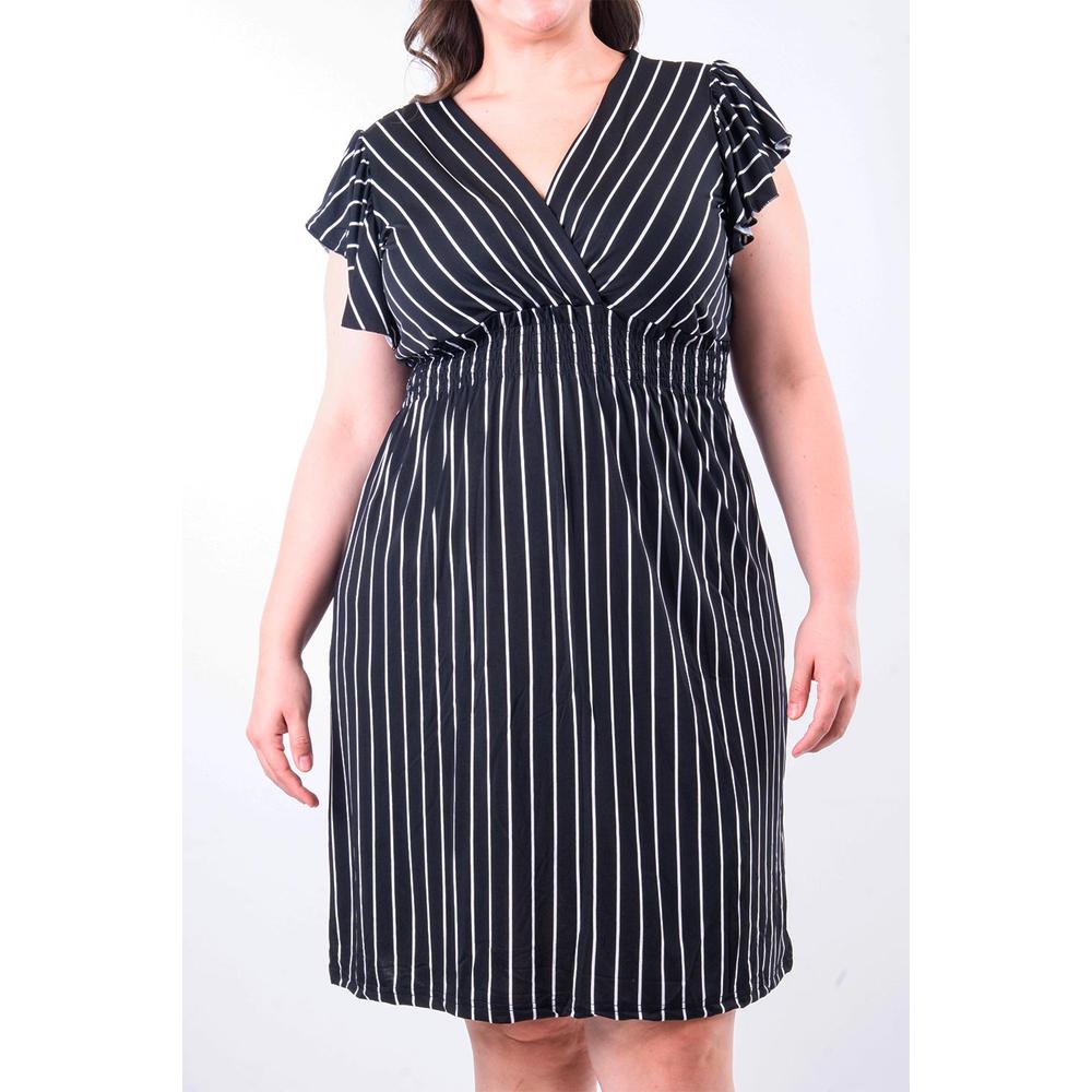 Foto 5 pulgar | Vestido De Rayas Roman Fashion /tallas Extras, 8867x-strp (negro Rayas) Negro