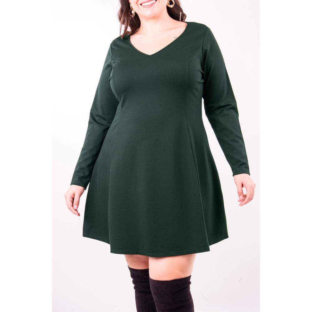 Foto 4 | Vestido Corte A Roman Fashion /tallas Extras, 11578 (verde Botella) Verde Oscuro