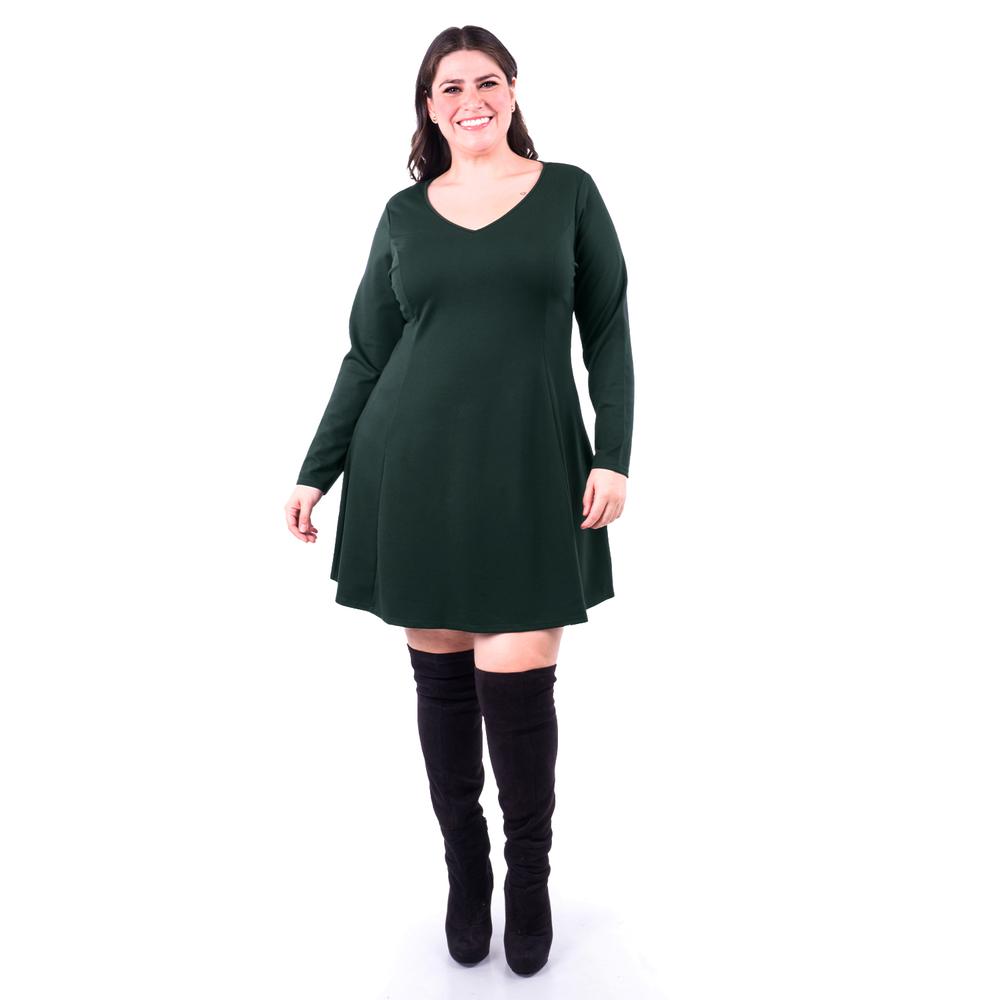 Foto 5 | Vestido Corte A Roman Fashion /tallas Extras, 11578 (verde Botella) Verde Oscuro