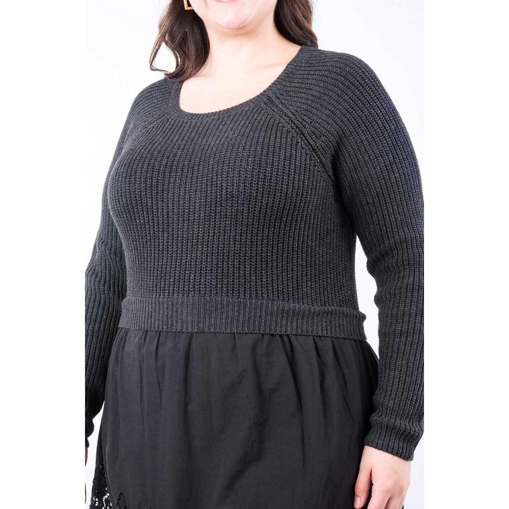 Foto 5 pulgar | Vestido De Algodon Combinado Roman Fashion /tallas Extras, 9118 (negro) Negro