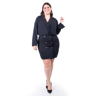 Foto 1 | Vestido Tipo Blazer Roman Fashion /tallas Extras, 7948 (negro) Negro