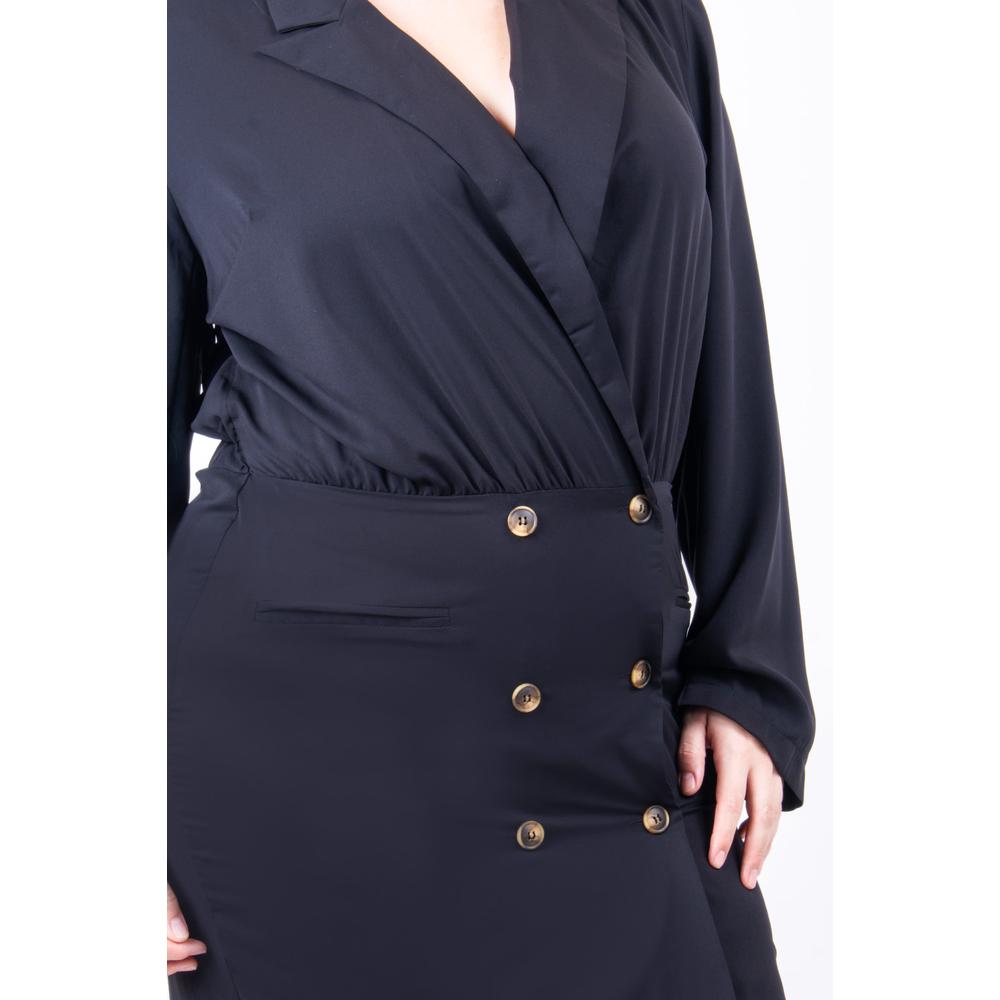 Foto 5 pulgar | Vestido Tipo Blazer Roman Fashion /tallas Extras, 7948 (negro) Negro