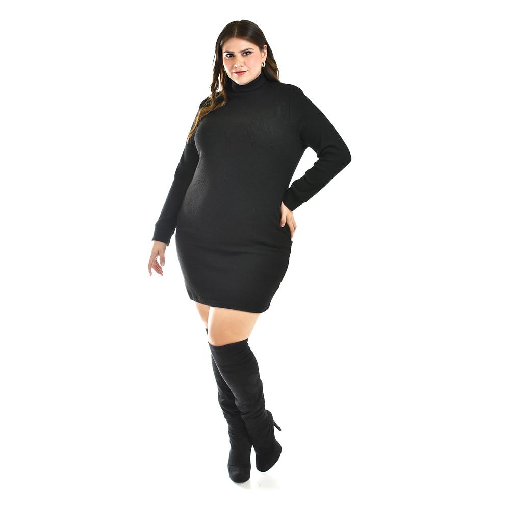Foto 2 pulgar | Vestido de Punto Con Cuello Alto Roman Fashion Tallas Extras
