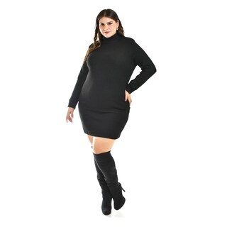 Foto 1 | Vestido de Punto Con Cuello Alto Roman Fashion Tallas Extras