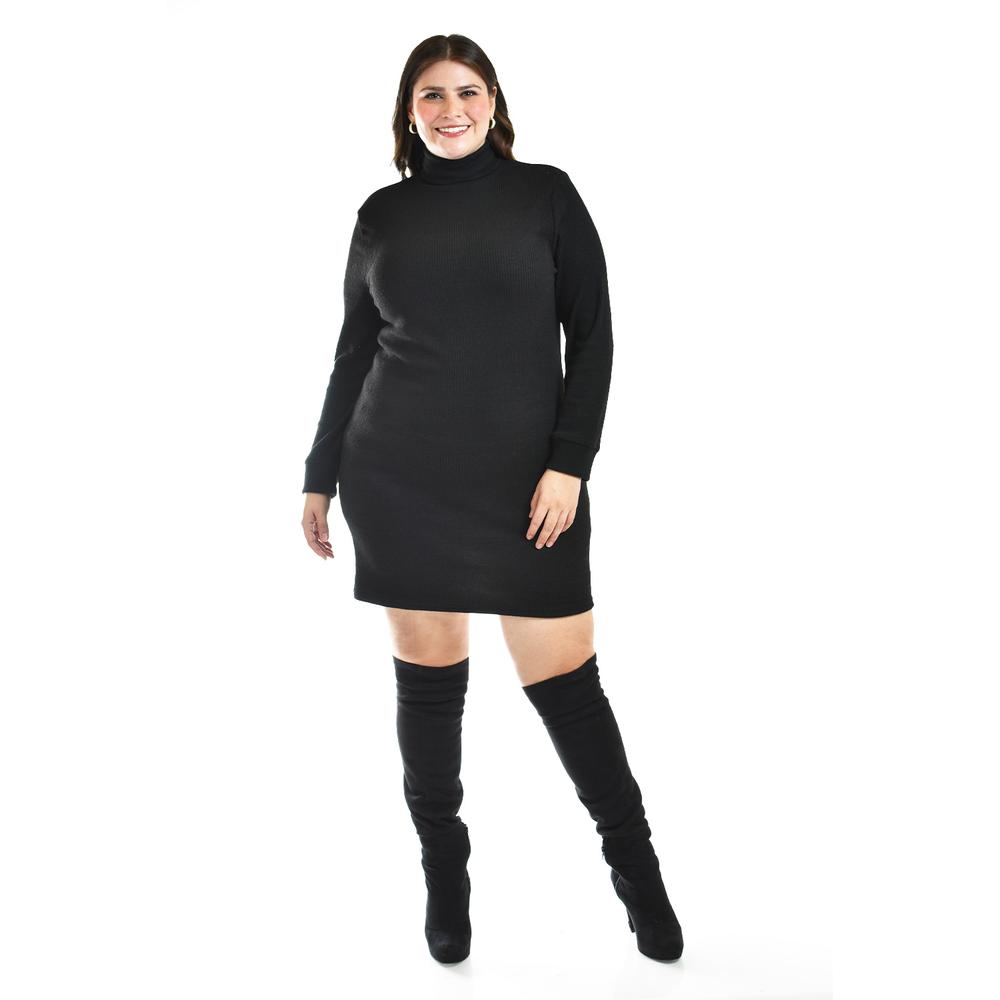 Foto 5 pulgar | Vestido de Punto Con Cuello Alto Roman Fashion Tallas Extras