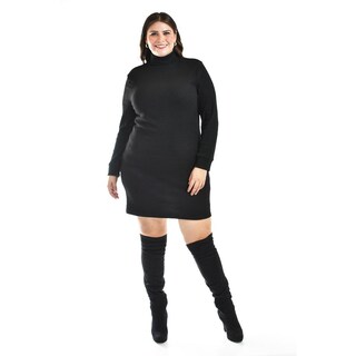 Foto 4 | Vestido de Punto Con Cuello Alto Roman Fashion Tallas Extras