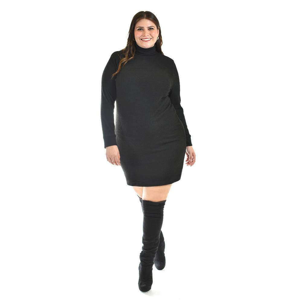 Foto 6 pulgar | Vestido de Punto Con Cuello Alto Roman Fashion Tallas Extras