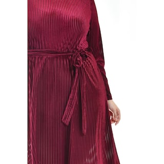 Foto 4 | Vestido Midi De Terciopelo Roman Fashion /tallas Extras, 3826 (vino) Vino