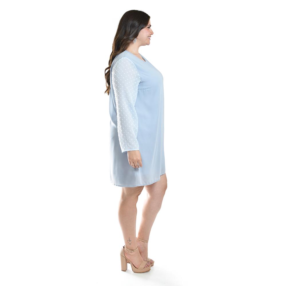 Foto 3 pulgar | Vestido De Mangas Con Relieve Roman Fashion /tallas Extras, 3823 (azul Claro Azul