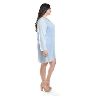 Foto 2 | Vestido De Mangas Con Relieve Roman Fashion /tallas Extras, 3823 (azul Claro Azul