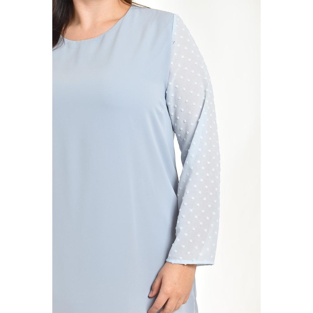 Foto 5 pulgar | Vestido De Mangas Con Relieve Roman Fashion /tallas Extras, 3823 (azul Claro Azul