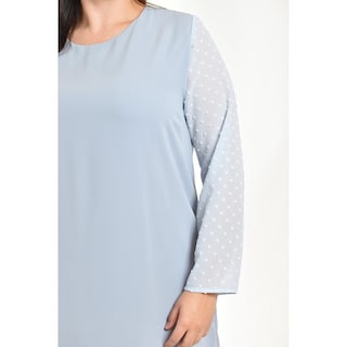 Foto 4 | Vestido De Mangas Con Relieve Roman Fashion /tallas Extras, 3823 (azul Claro Azul