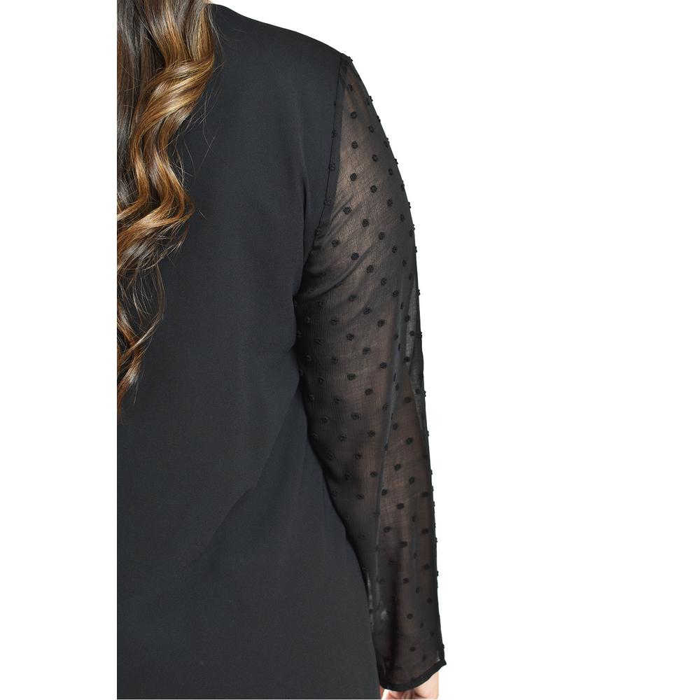 Foto 5 pulgar | Vestido de Mangas con Relieve Roman Fashion 3823 Negro para Mujer
