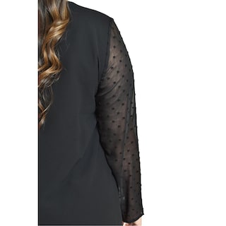 Foto 4 | Vestido de Mangas con Relieve Roman Fashion 3823 Negro para Mujer