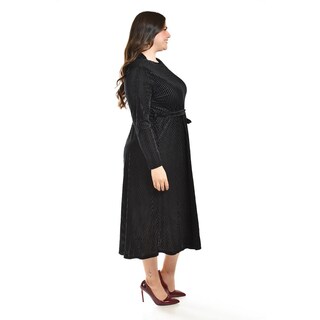 Foto 2 | Vestido Midi de Terciopelo Roman Fashion /Tallas Extras 3826 Negro