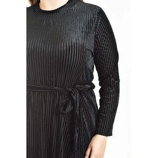 Foto 4 | Vestido Midi de Terciopelo Roman Fashion /Tallas Extras 3826 Negro