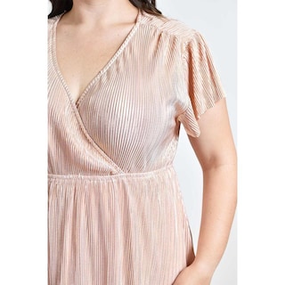Foto 4 | Vestido Plisado Con Brillo Roman Fashion /tallas Extras, 5412 (rosa) Rosa