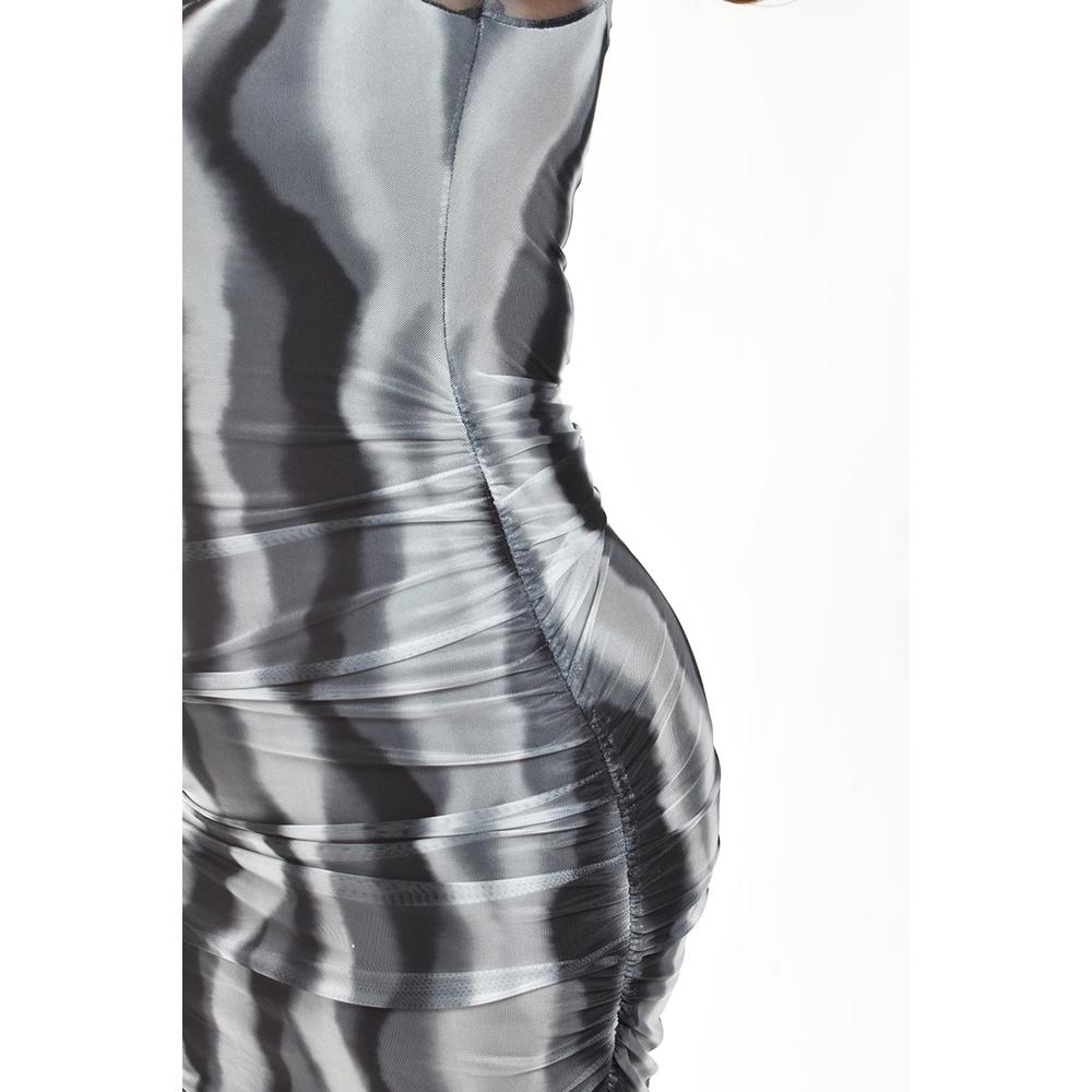 Foto 5 pulgar | Vestido de Mesh Tie Dye Roman Fashion Tallas Extras 4349 Gris