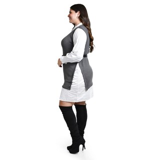 Foto 2 | Vestido Camisero Con Chaleco Roman Fashion /tallas Extras, 3820 (gris) Gris