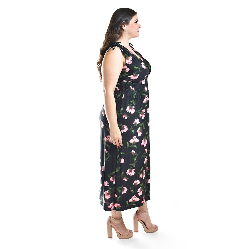 Foto 3 pulgar | Vestido Largo Con Lazos Roman Fashion /tallas Extras, 8802x-10 (negro) Negro