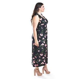 Foto 2 | Vestido Largo Con Lazos Roman Fashion /tallas Extras, 8802x-10 (negro) Negro