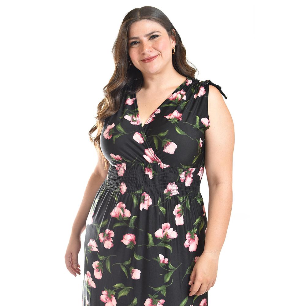 Foto 4 pulgar | Vestido Largo Con Lazos Roman Fashion /tallas Extras, 8802x-10 (negro) Negro