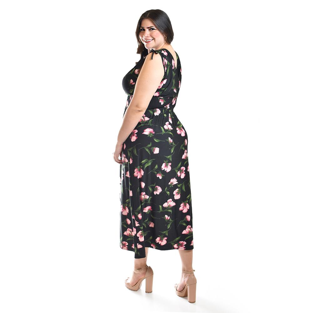 Foto 5 pulgar | Vestido Largo Con Lazos Roman Fashion /tallas Extras, 8802x-10 (negro) Negro