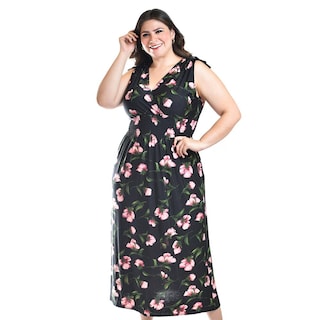 Foto 5 | Vestido Largo Con Lazos Roman Fashion /tallas Extras, 8802x-10 (negro) Negro