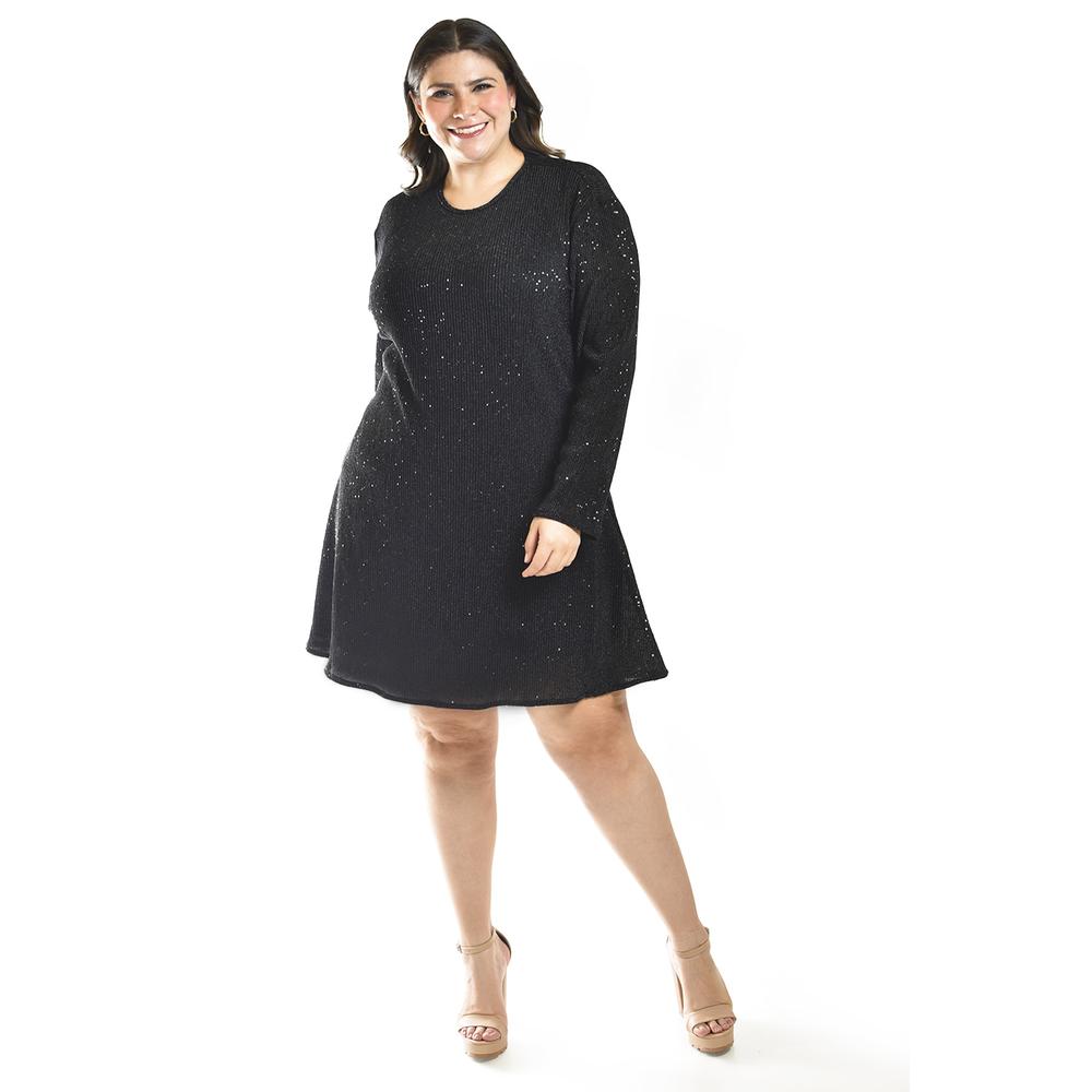 Foto 5 pulgar | Vestido Glitter Con Lentejuela Roman Fashion /tallas Extras, 4222 (negro) Negro