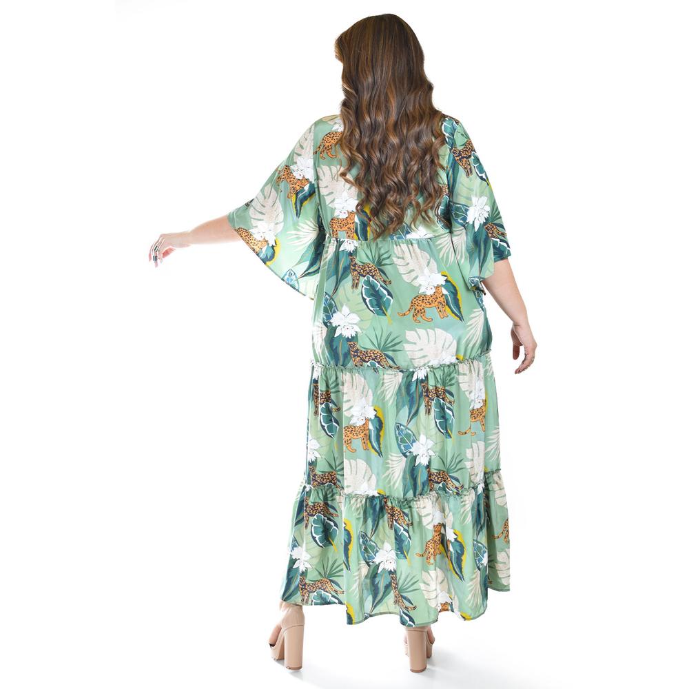 Foto 3 | Maxi Vestido Estampado Roman Fashion /tallas Extras, 3834 (verde) Verde