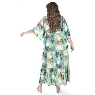Foto 3 | Maxi Vestido Estampado Roman Fashion /tallas Extras, 3834 (verde) Verde