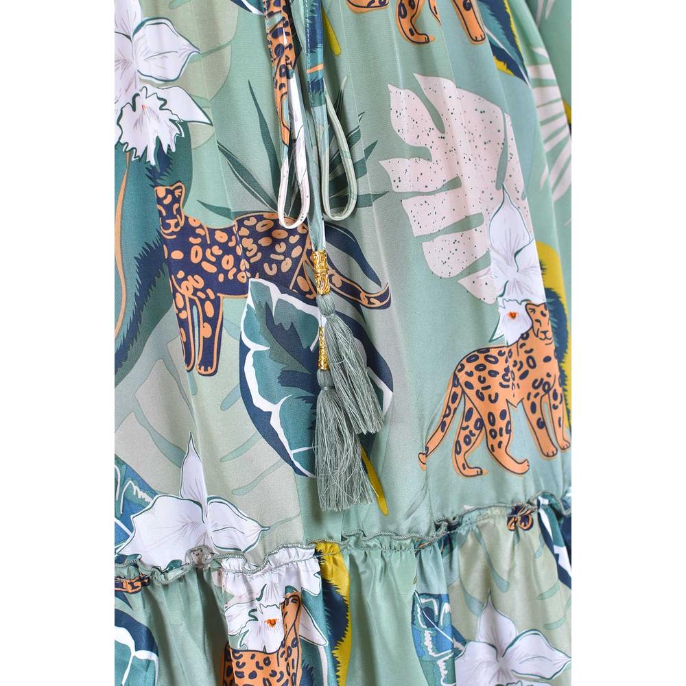 Foto 5 pulgar | Maxi Vestido Estampado Roman Fashion /tallas Extras, 3834 (verde) Verde