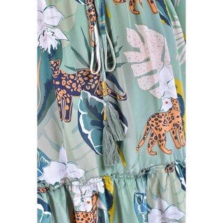 Foto 4 | Maxi Vestido Estampado Roman Fashion /tallas Extras, 3834 (verde) Verde