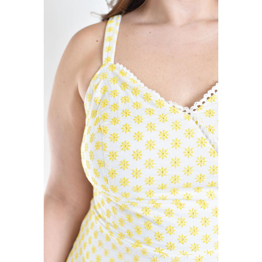 Foto 5 pulgar | Vestido Con Bordado De Flores Roman Fashion /tallas Extras, 4129 (amarillo) Amarillo