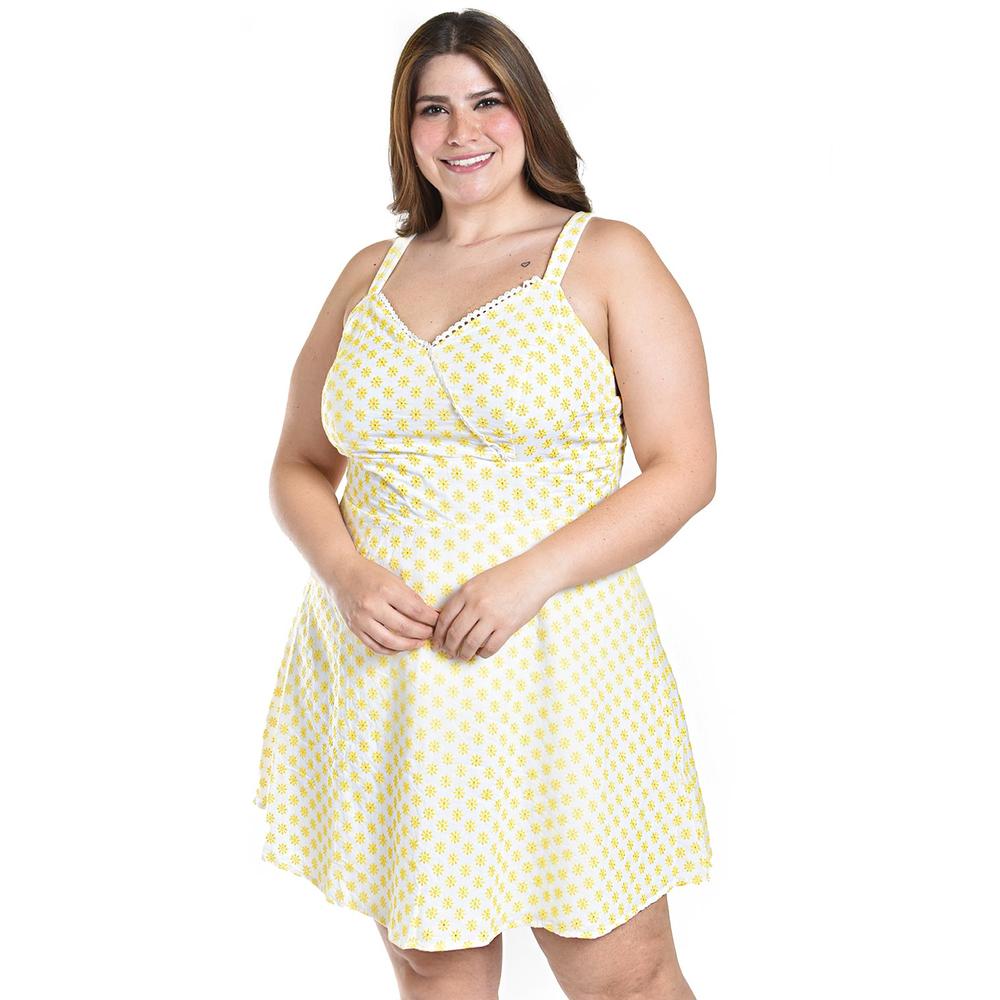 Foto 6 pulgar | Vestido Con Bordado De Flores Roman Fashion /tallas Extras, 4129 (amarillo) Amarillo