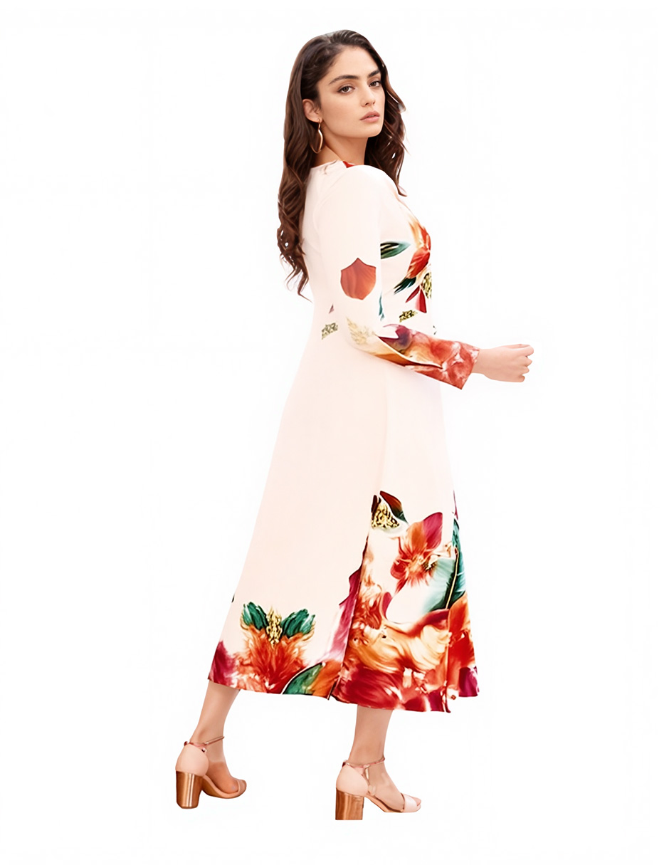 Foto 2 | Vestido Camisero Casual Estampado Floral