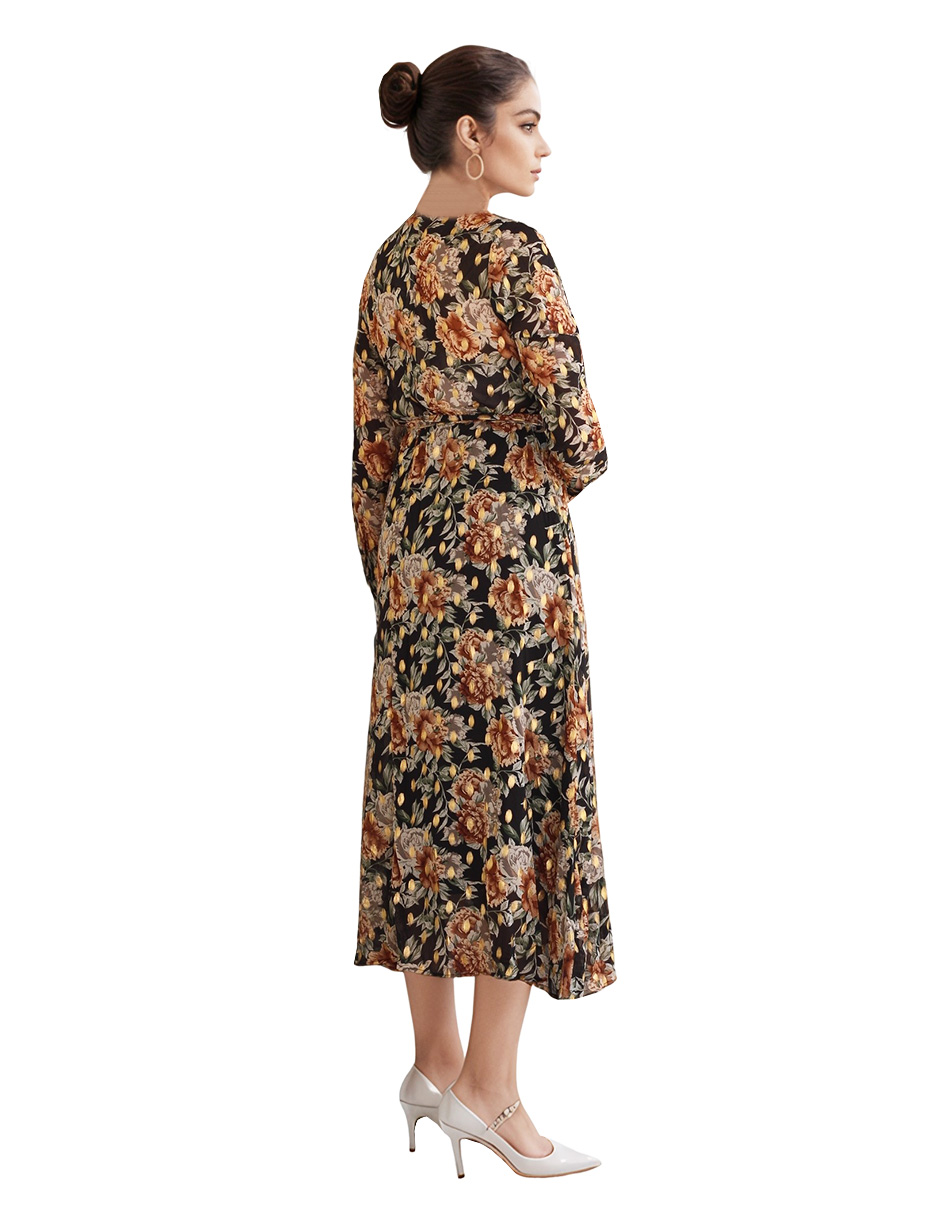 Foto 2 | Vestido Casual Midi De Chifón Diseño Floral