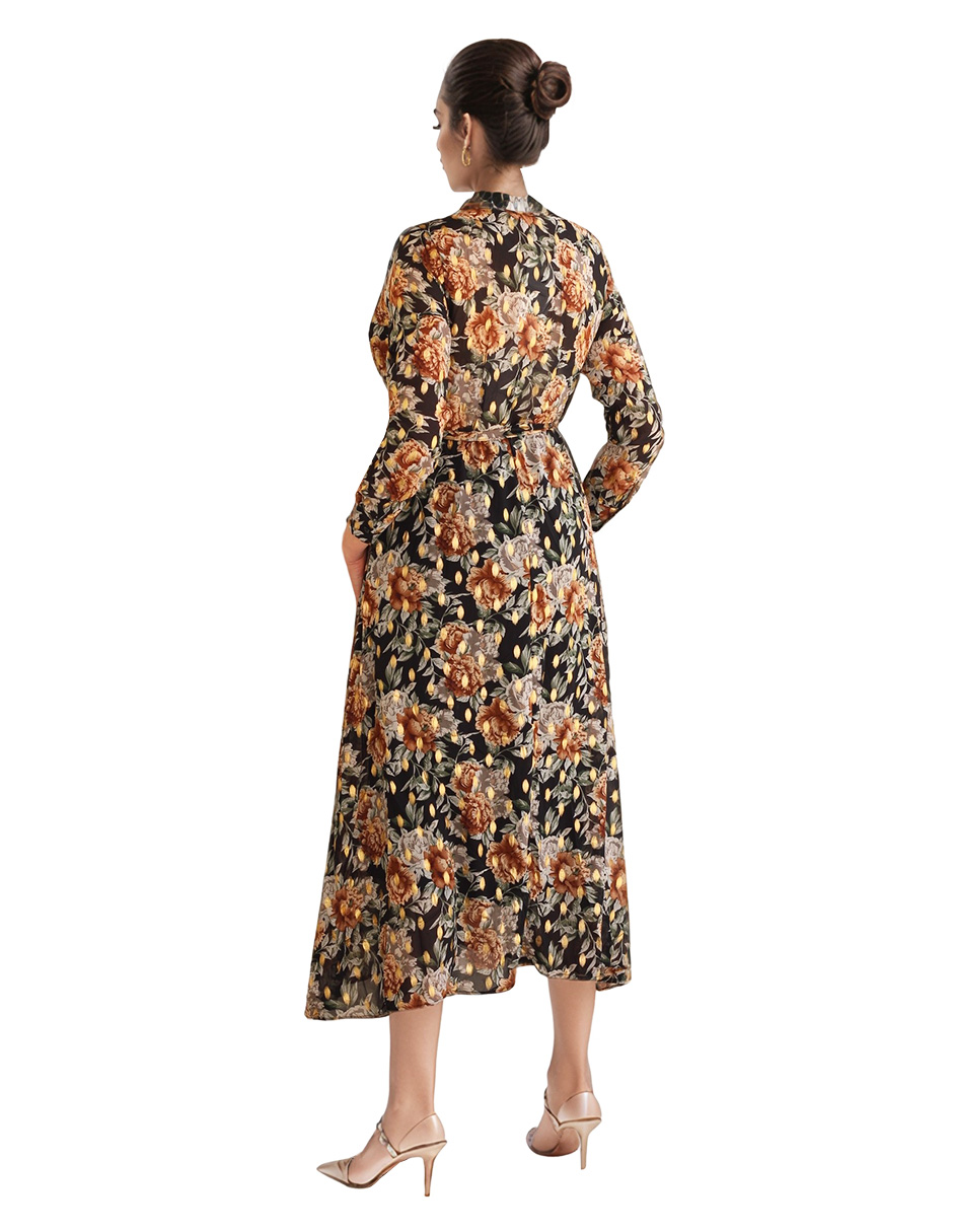 Foto 4 pulgar | Vestido Casual Midi De Chifón Diseño Floral