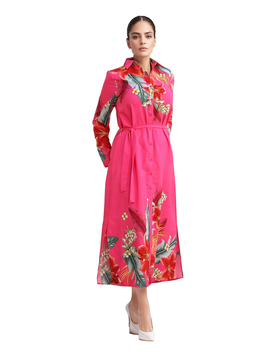 Vestido Camisero Casual Estampado Floral