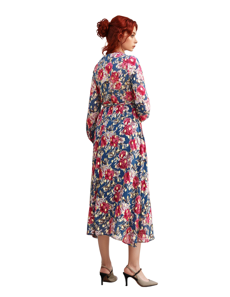 Foto 2 | Vestido Casual Midi De Chifón Diseño Floral