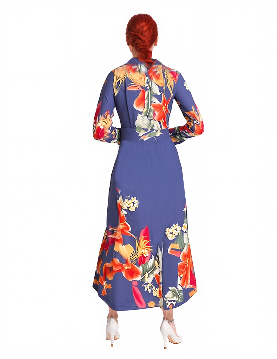 Foto 4 pulgar | Vestido Camisero Casual Estampado Floral