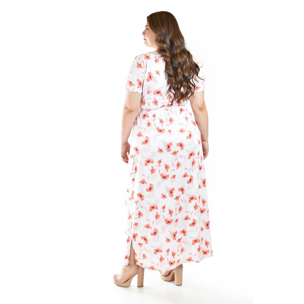 Foto 4 pulgar | Maxi Vestido Estampado Flores Roman Fashion /tallas Extras, 4331 (naranja) Naranja
