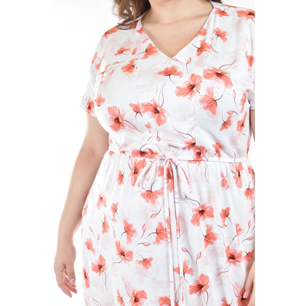 Foto 5 pulgar | Maxi Vestido Estampado Flores Roman Fashion /tallas Extras, 4331 (naranja) Naranja