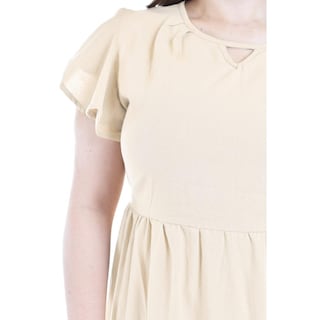 Foto 4 | Vestido De Lino Con Volantes Roman Fashion /tallas Extras, 4355 (beige) Beige