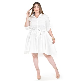 Foto 1 | Vestido Asimetrico Roman Fashion /tallas Extras, 9514 (blanco) Blanco